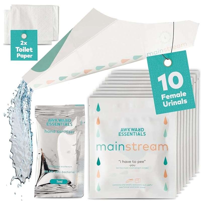 Pack of 10 Disposable Female Urination Devices - Portable Pee Cups for