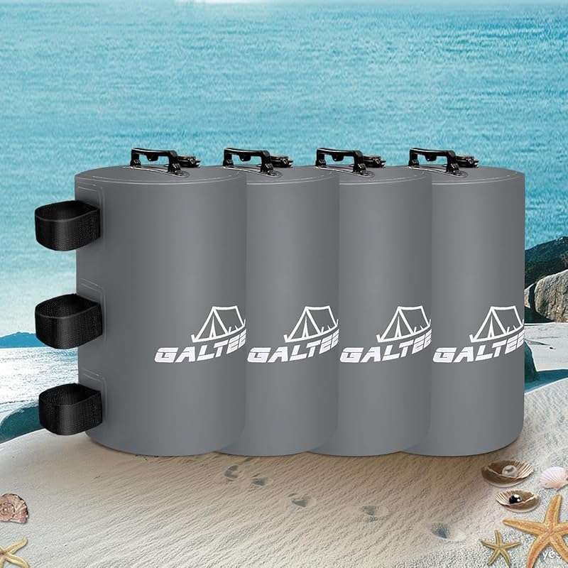 Set of 4 Gray 88 LBS Water Weight Bags for Pop Up Canopies, Tents, and