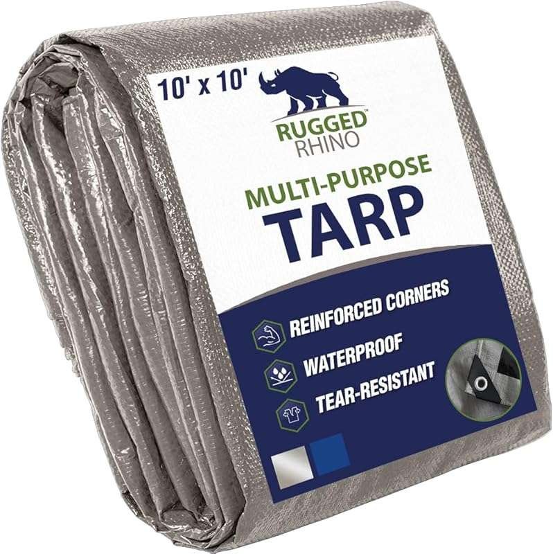 RUGGED RHINO All Weather Waterproof Heavy Duty Tarp: UV & Temperature 