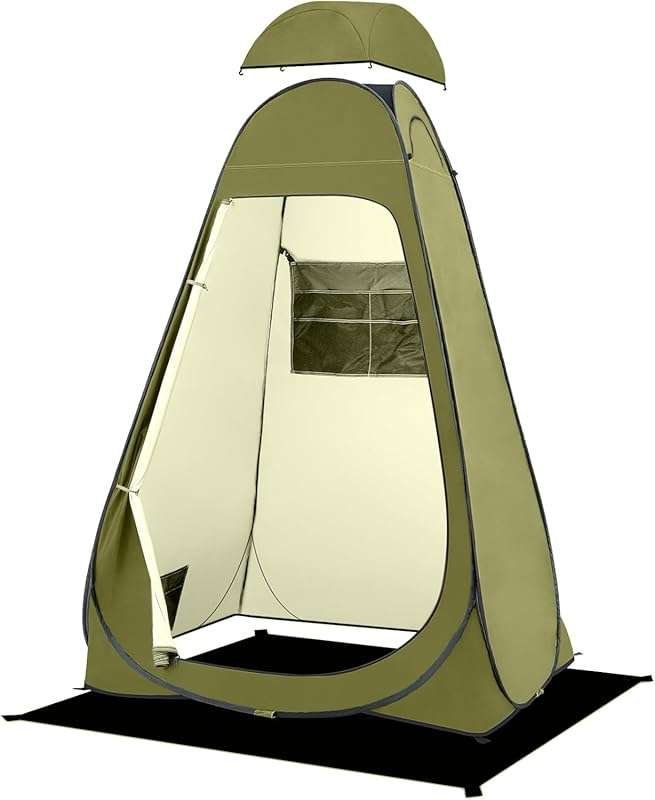 BRIAN & DANY Pop Up Privacy Shower Tent with Rain Shelter and Windows