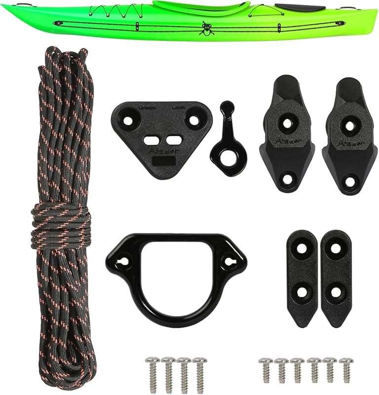 Universal Kayak Anchor Trolley Kit System with Stealth Pulleys for Kay