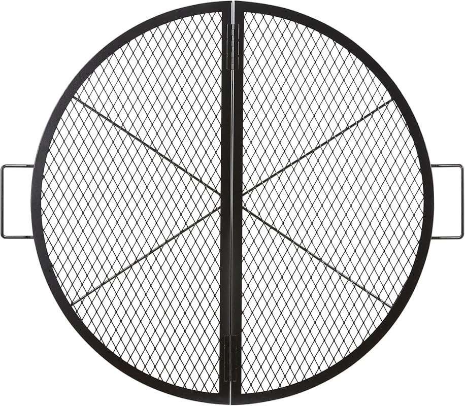 VEVOR X-Marks 36-Inch Round Foldable Fire Pit Grill Grate - Heavy Duty