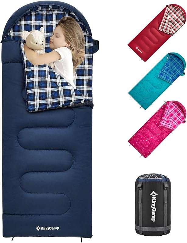 KingCamp Youth Sleeping Bag, 45°F, Waterproof, Compact, Fits Children 