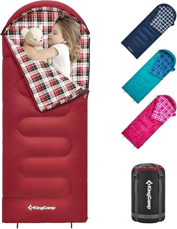KingCamp 45°F Kids Sleeping Bag: Lightweight, Waterproof & Compact Fla