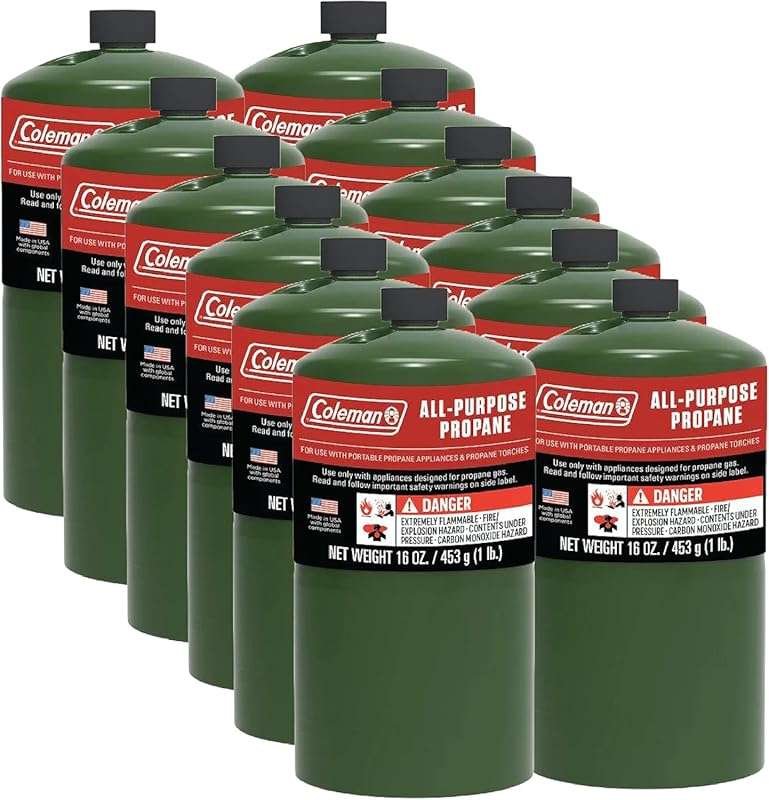 Coleman 16 Oz Propane Cylinders - Pack of 12 for Grills, Camping, and 