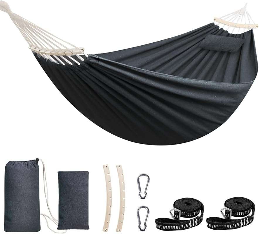 Chihee Large Cotton Hammock for Camping, 660lbs Capacity, Breathable &