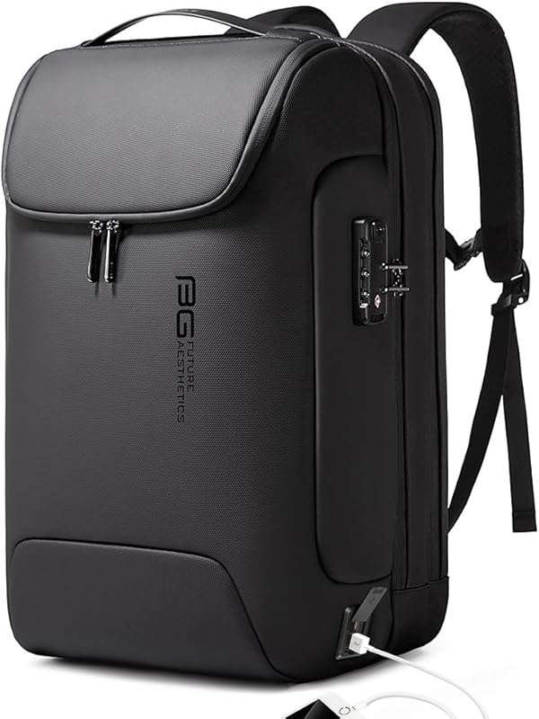 BANGE Waterproof Anti-Theft Men's Travel Backpack with USB 3.0 Port fo