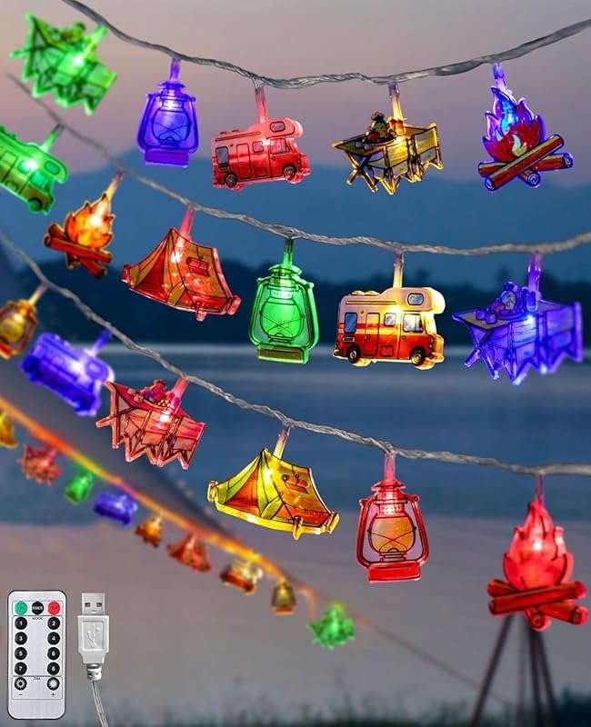 AceList 20 LED Waterproof Camping String Lights with USB/Battery for O