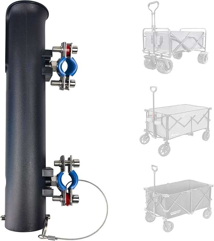 Clip-On Rod Holders for Wagons, Campers, Golf Carts - Secure Fishing P