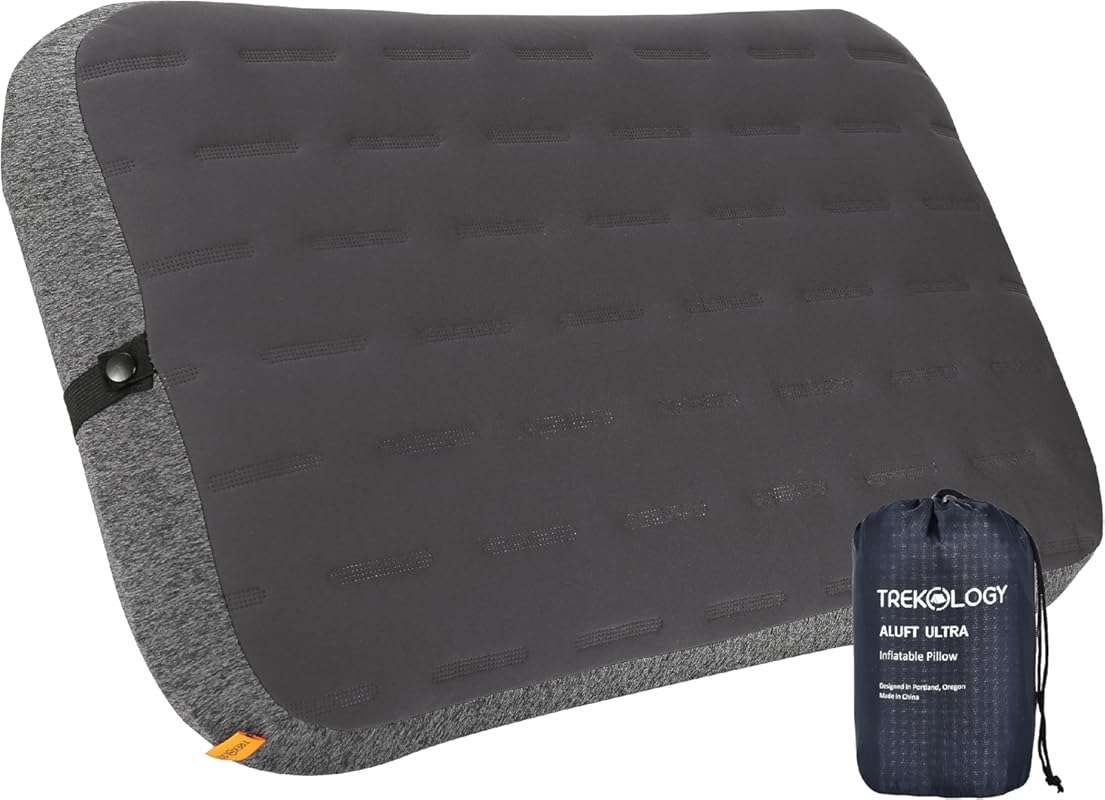 TREKOLOGY Camping Pillow - Large Inflatable  for Home-Like Comfort, Po