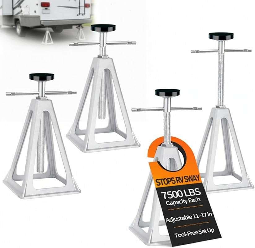 Heavy Duty Aluminum RV Stabilizer Jacks (Set of 4) - 7500 lbs Capacity, 11