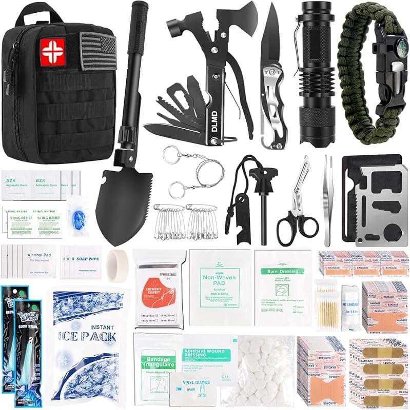 320 PCS Survival First Aid Kit for Men, Tactical Molle Pouch for Car,