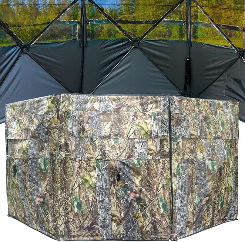 Portable 3-Panel Hunting Ground Blind with Carrying Bag - Ideal for De