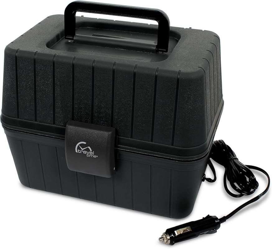 TRAVEL TIME 12V Portable Stove with 5 Pans: Mini Microwave Food Warmer