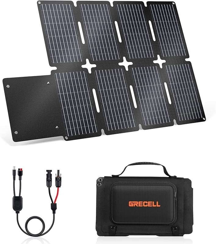 GRECELL 80W Foldable Solar Panel: Portable IP67 Waterproof Charger wit