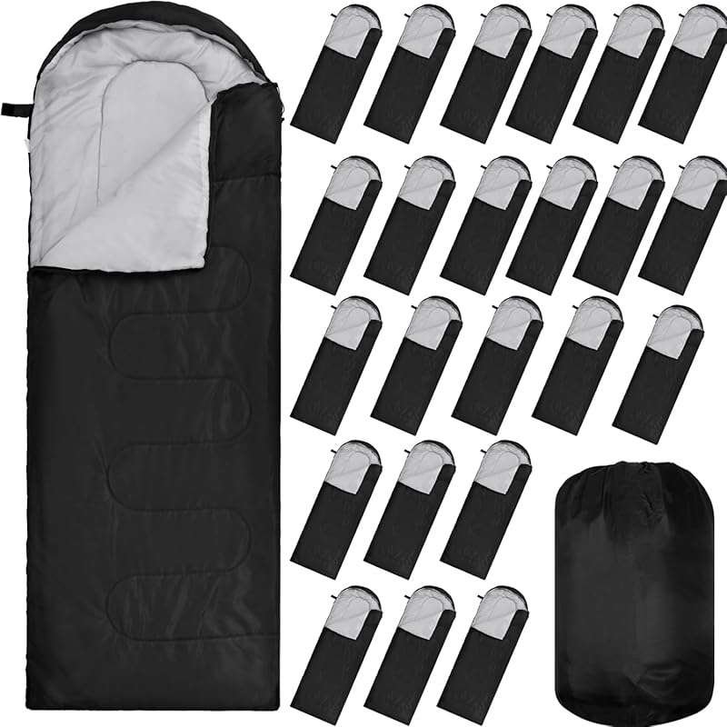 VitalCozy 24 Pcs Sleeping Bags for Adults Bulk Lightweight Waterproof 
