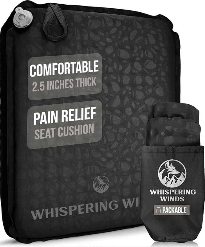 Whispering Winds Inflatable Seat Cushion: Comfortable Blow-up Foam Pad