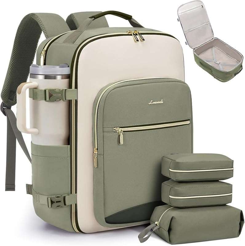 LOVEVOOK 40L Airline Approved Travel Backpack with Packing Cubes