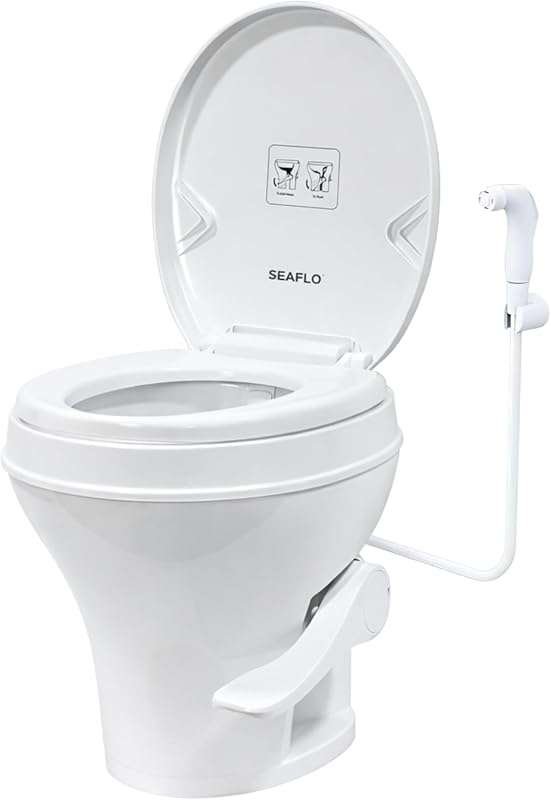 SEAFLO RV Toilet with Sprayer: 18.5