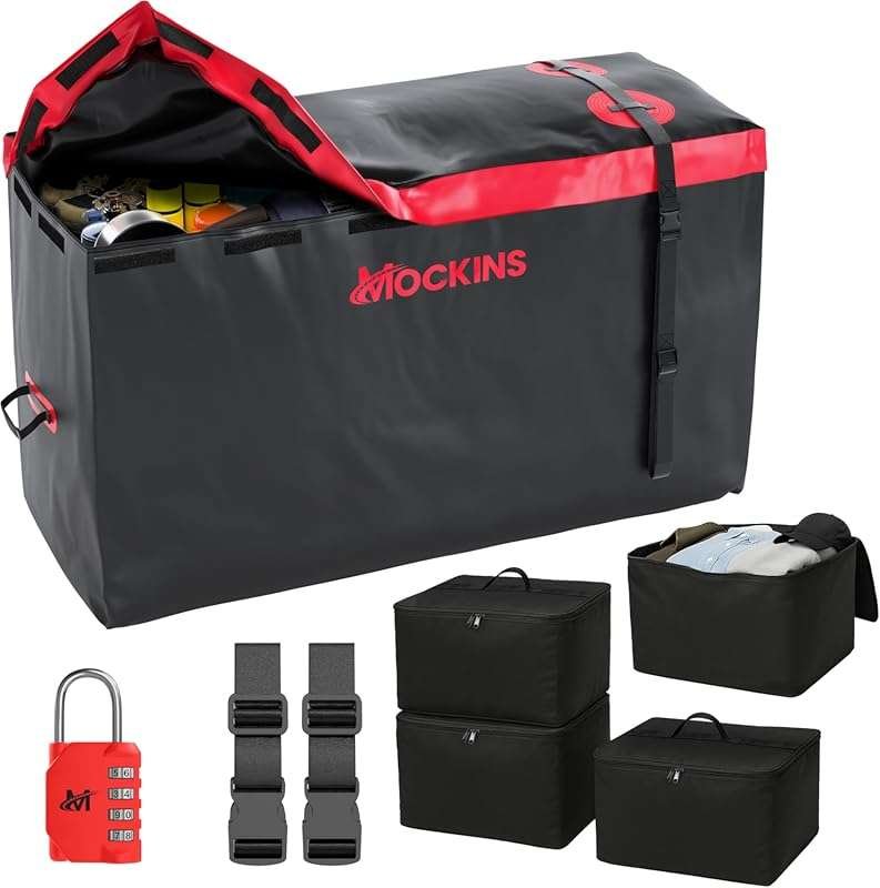 Mockins 15 CuFt All-Weather Soft-Shell Trailer Hitch Cargo Carrier Bag