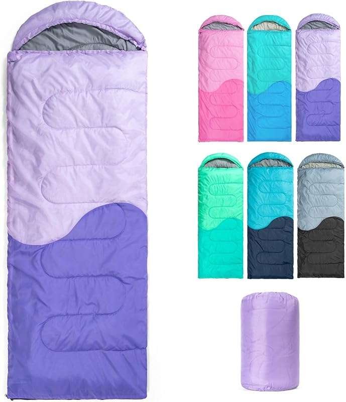 3-Season Lightweight Portable Sleeping Bag for Adults & Kids - Warm/Co