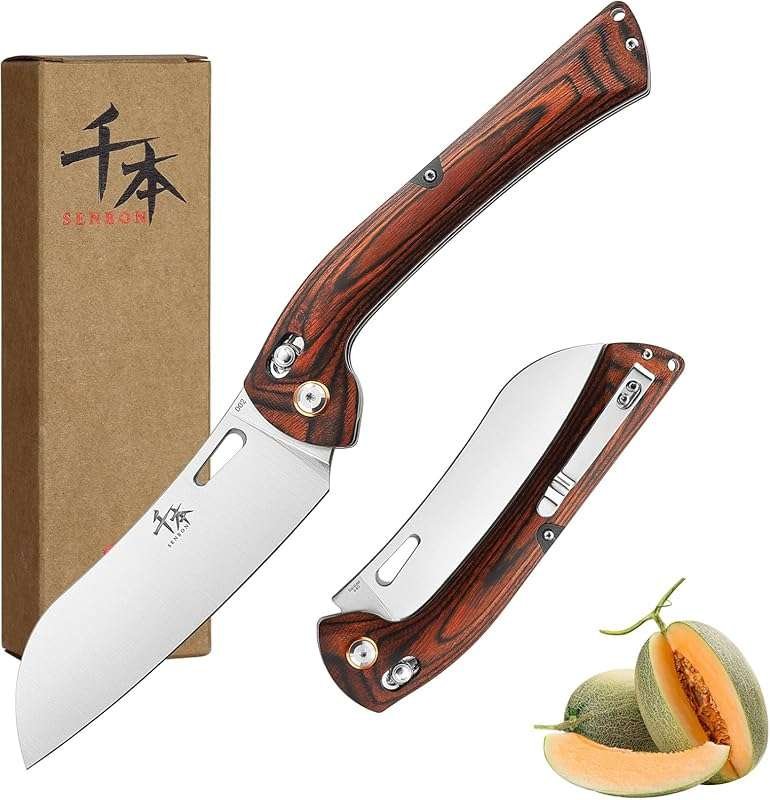 SENBON Ultra Sharp 440A Stainless Steel Pocket Folding Chef Knife for 