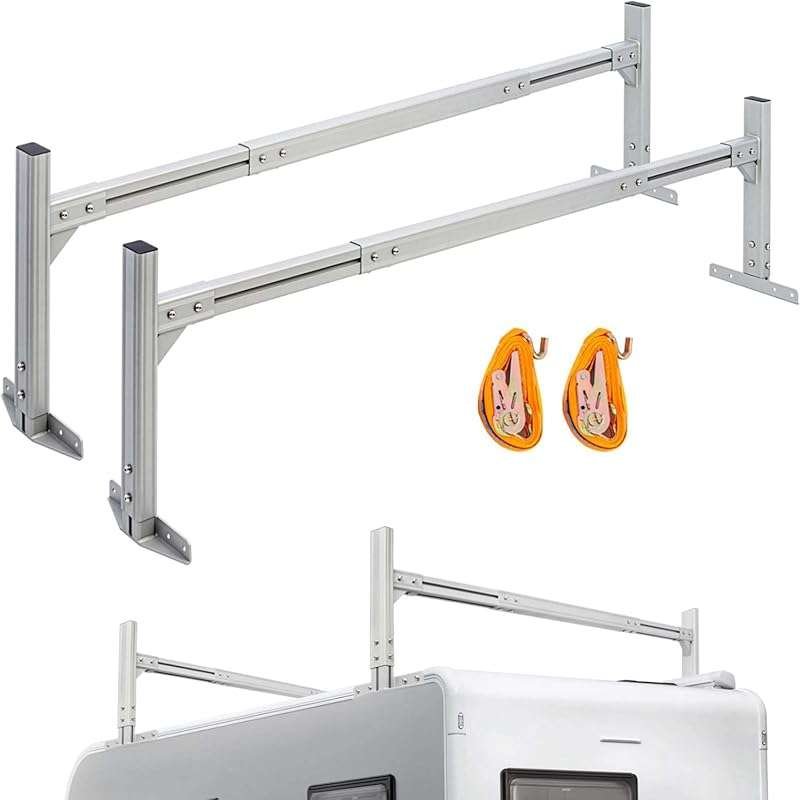 Universal Aluminum Trailer Ladder Rack, 800LB Capacity, Painted Froste