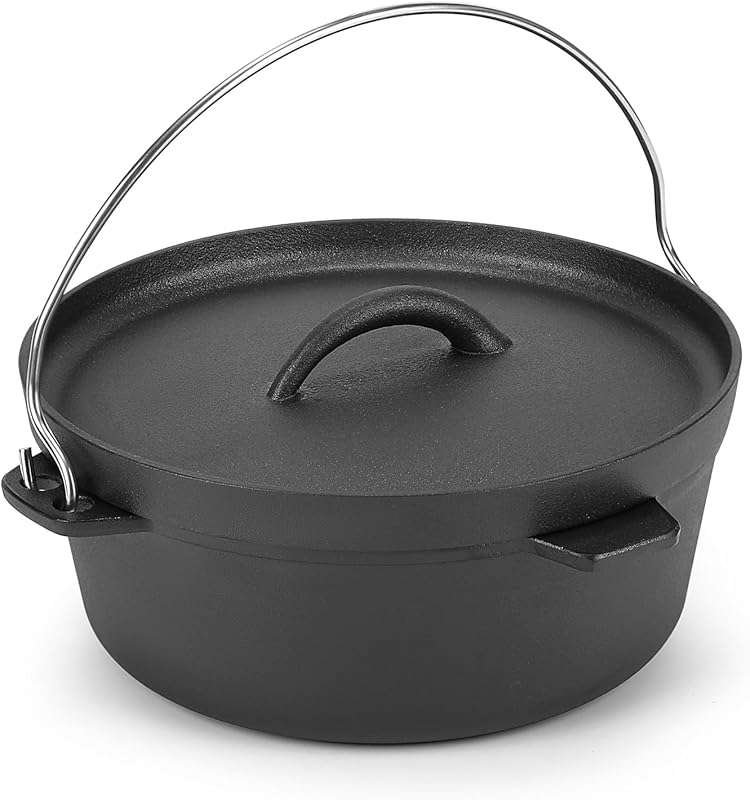 1.5 Quart Cast Iron Dutch Oven Pot Set with Lid for Small Dishes, Camp