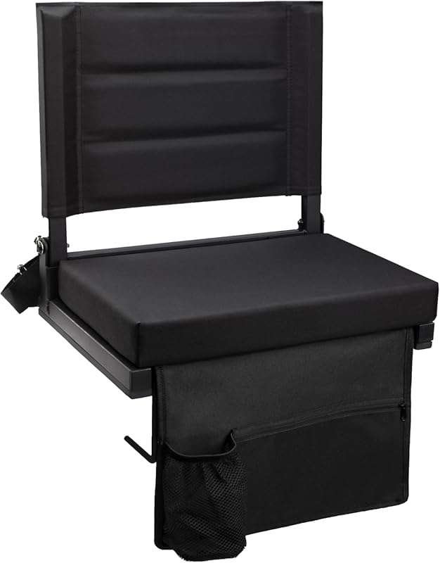 Wide Stadium Seat with Thick Padded Cushion, Back Support, Shoulder St