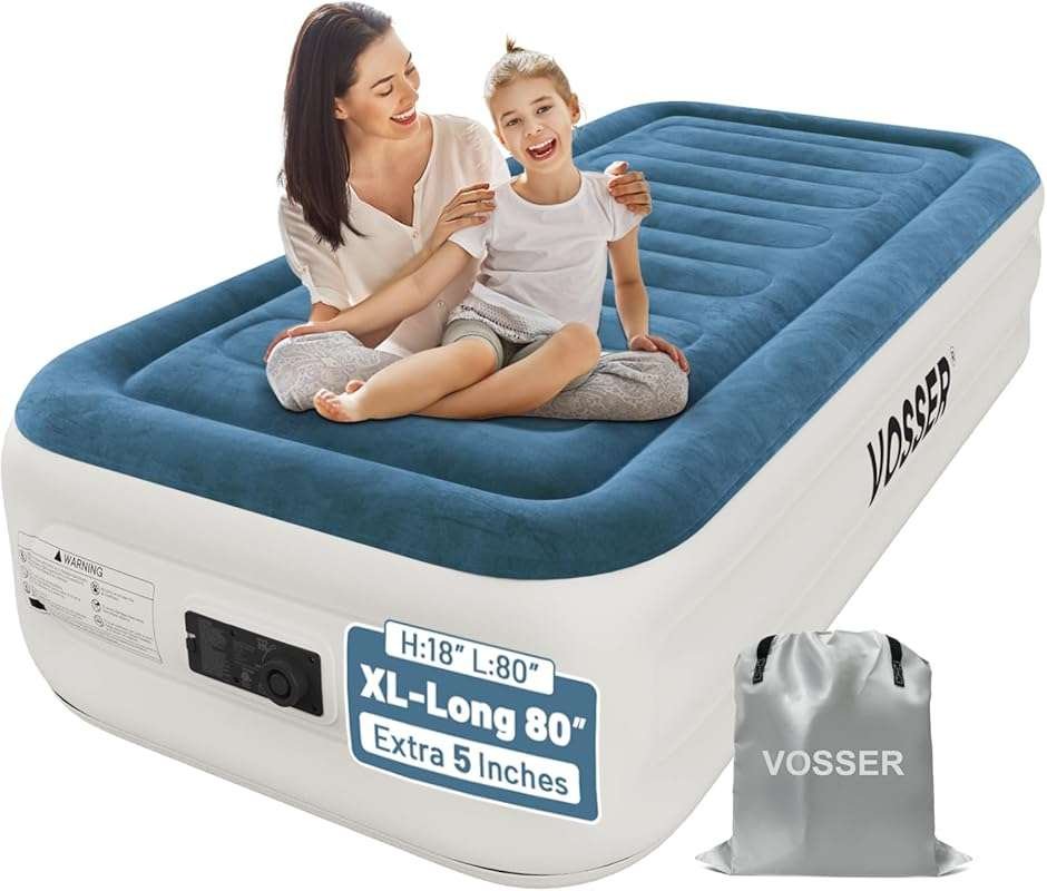 Twin Air Mattress with Built-in Pump, Fast Inflation/Deflation Inflata