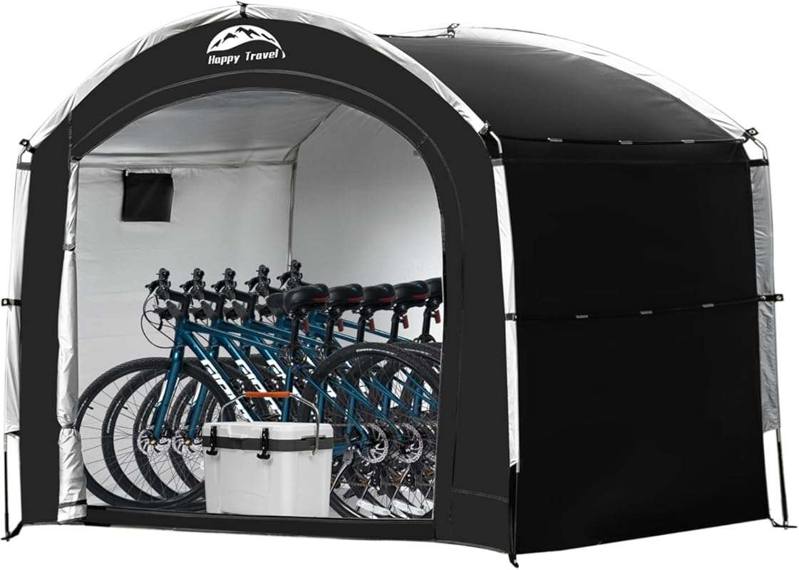 Happy Travel Bike Storage Shed Tent: Outdoor Portable Shelter for 2-8 