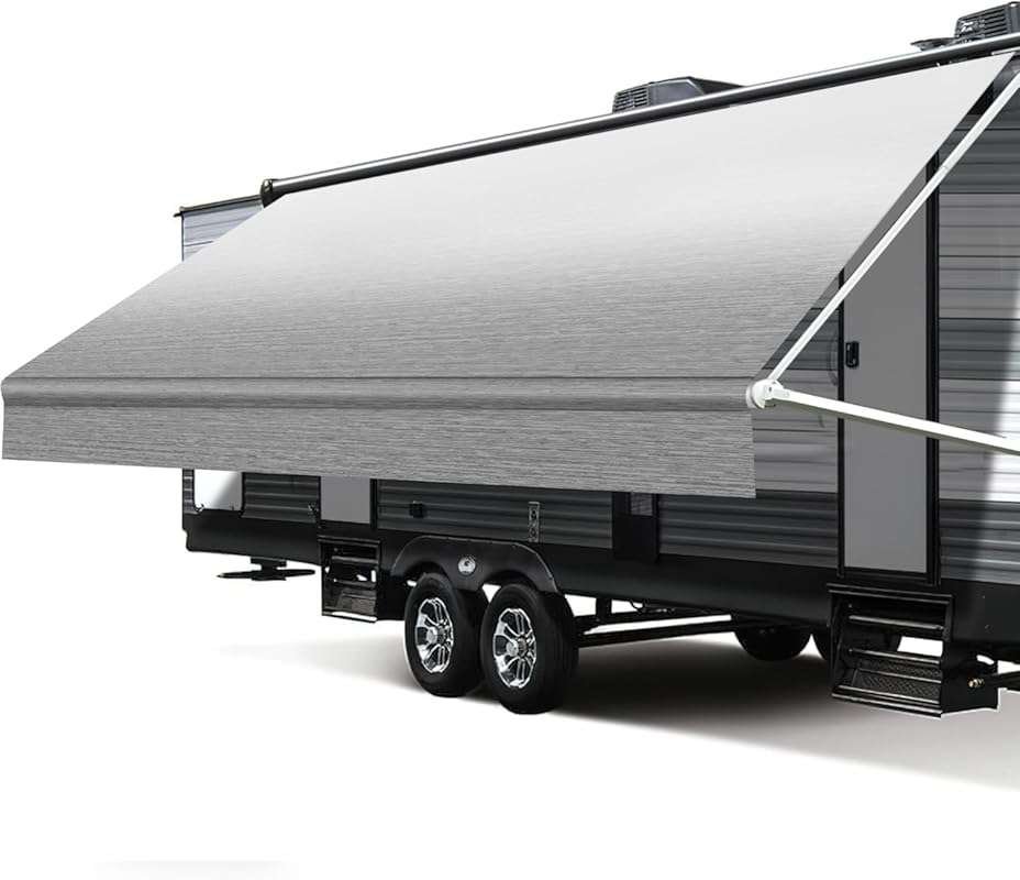 16ft RV Awning Fabric Replacement: 18.5oz Heavy-Duty Weatherproof Viny