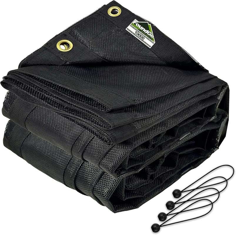 FoundGo 6x14ft Heavy Duty Vinyl Coated Dump Truck Mesh Tarp, Double Po