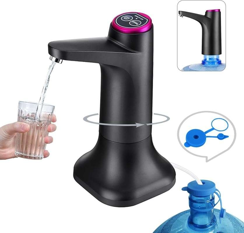 Rechargeable Water Pump Dispenser for 5 Gallon Bottles, Portable Autom