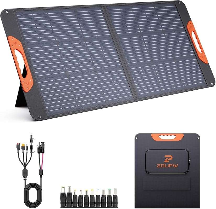 100W 5-in-1 Portable Mono Foldable Solar Panel Charger, IP67 Waterproo