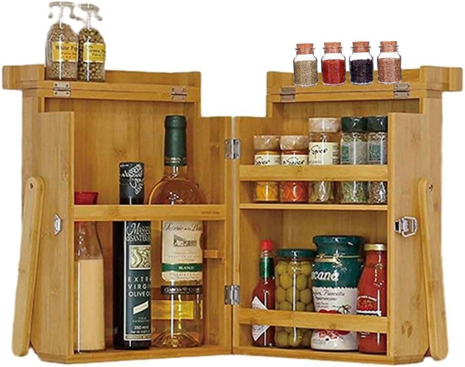 Bamboo Outdoor Picnic Spice Box: Portable Sauce and Seasoning Storage