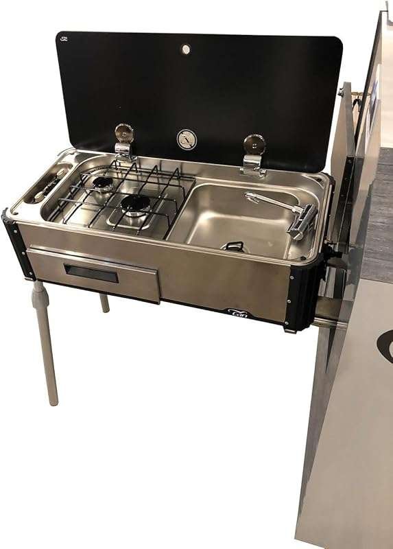 Suburban CAN RV Sink/Stove Combo: Slide-Out Outdoor Kitchen with 2-Bur