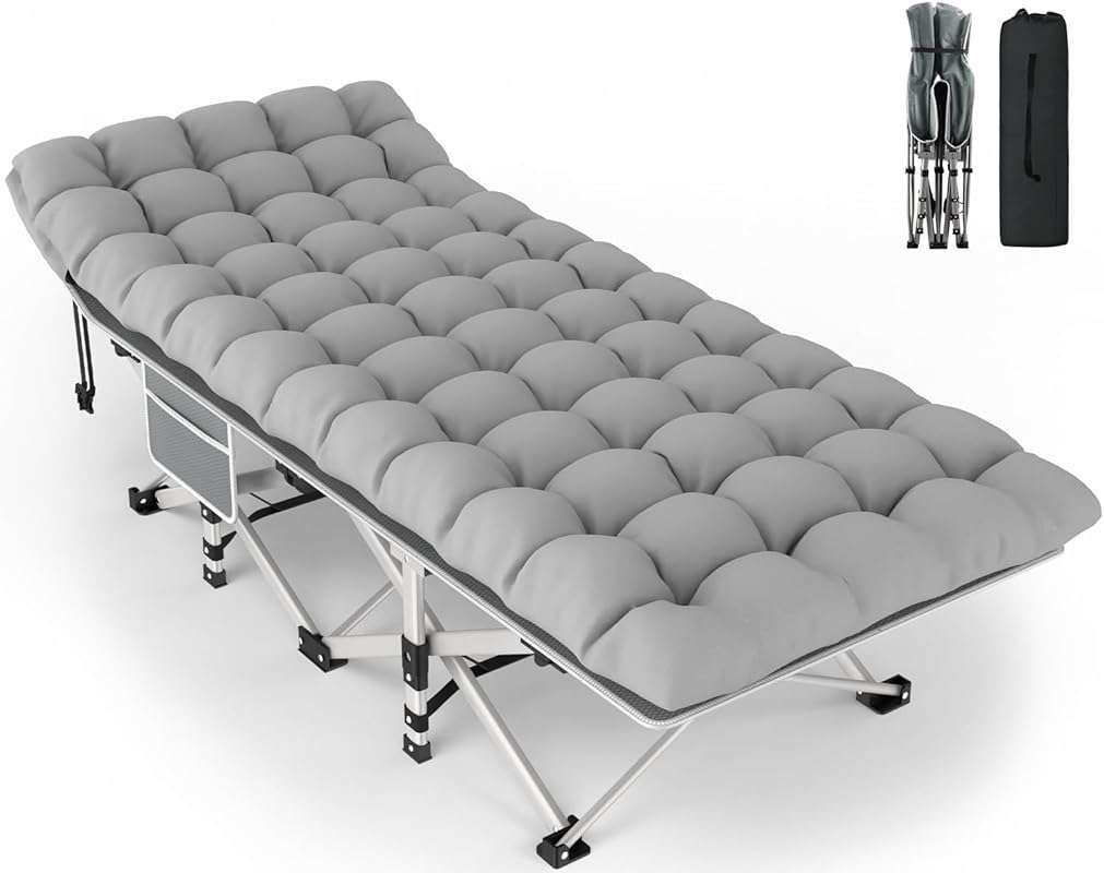 ZENPETIO 28In Folding Camping Cot for Adults: Portable, Heavy-Duty Bed