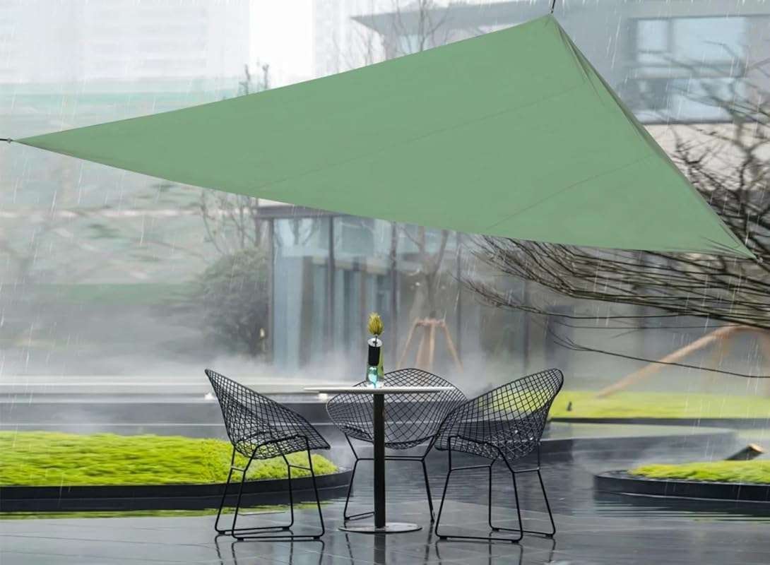13'x13'x13' Green Permeable Triangle Sun Shade Tarp for Hammock Canopy