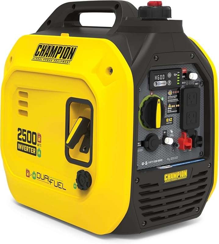 Champion Power Equipment 2500W Dual Fuel Portable Inverter Generator, 