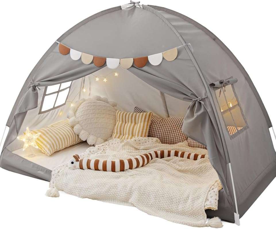 Indoor Twin Bed Tent with Blackout Space for Kids