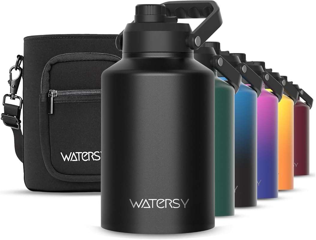 WATERSY 1 Gallon Insulated Water Bottle, 128oz BPA-Free Stainless Stee