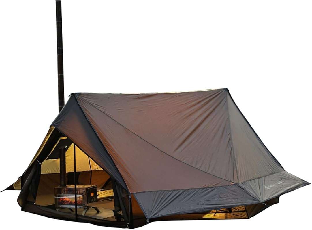 4 Season Hot Tent with Stove Jack - Waterproof, Windproof Shelter for