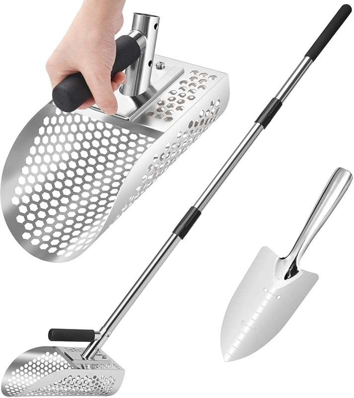 GADFISH Stainless Steel Sand Scoop for Metal Detecting - Fast Underwat
