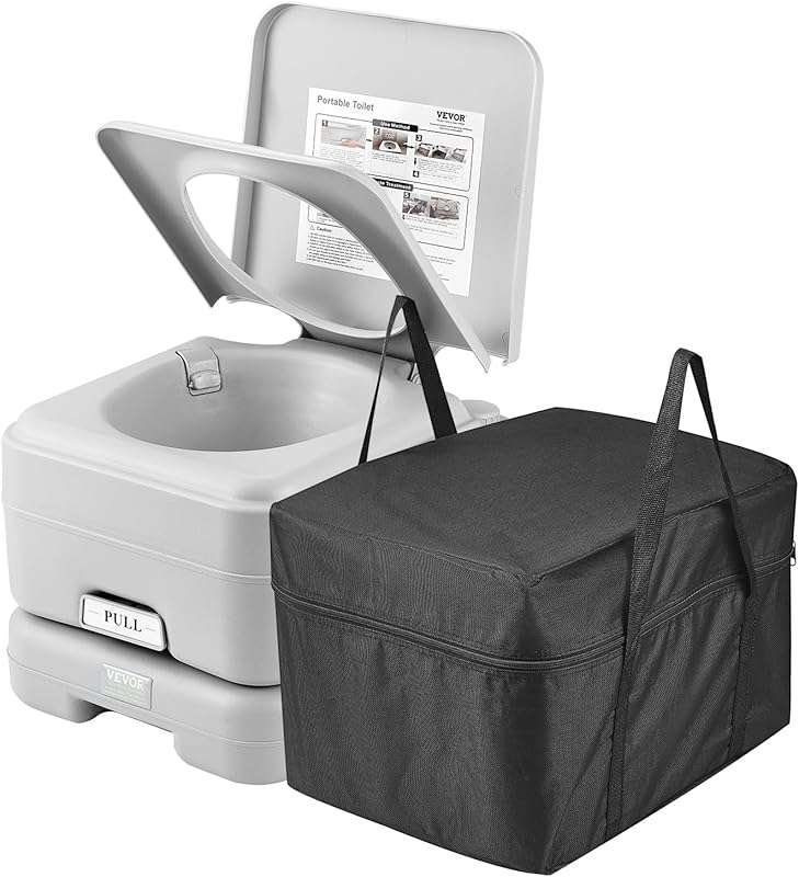 VEVOR Portable Camping Toilet: 3.2 Gal Flush Tank, Pressurized Flush &