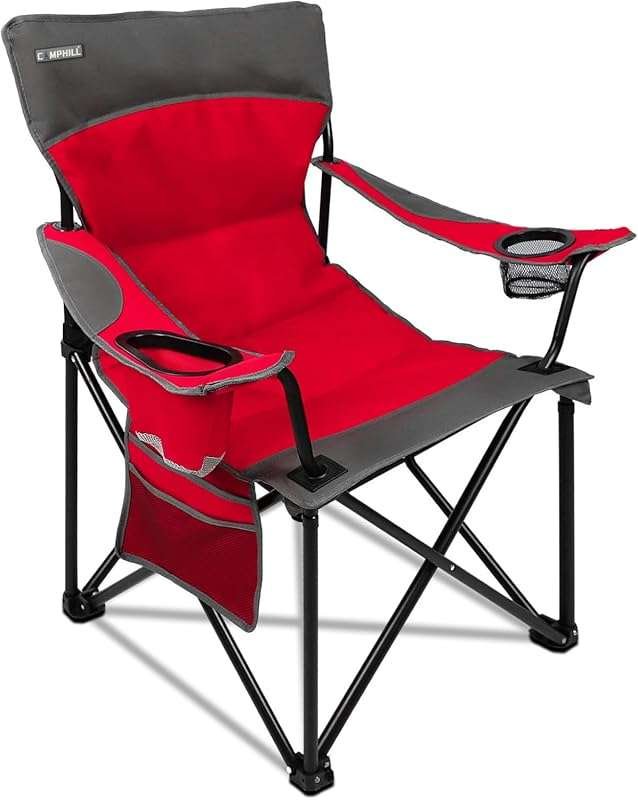 CAMPHILL Oversized Portable Camping Chairs, Collapsible Outdoor Chairs