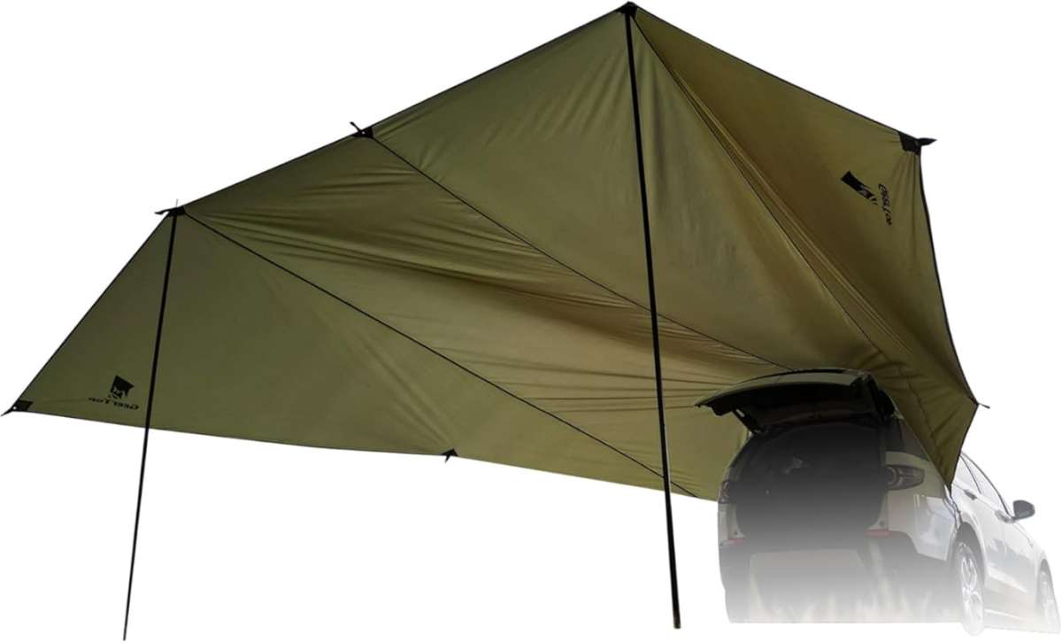 GEERTOP Large Waterproof Car Awning Tarp for Camping, SUV, and Camper 