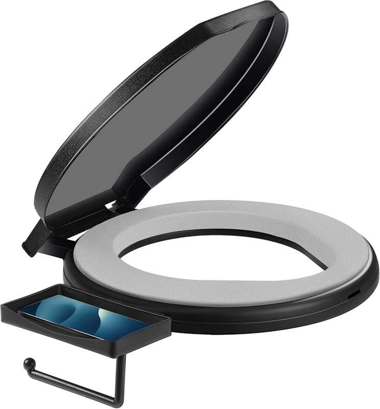 TRIPTIPS Portable Camping Toilet Seat with Soft Cushion and Rotatable 