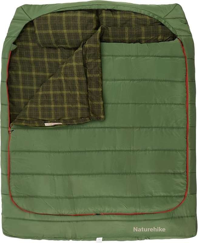 Naturehike Flannel Double Sleeping Bag for 2 - Queen Size, All-Season 