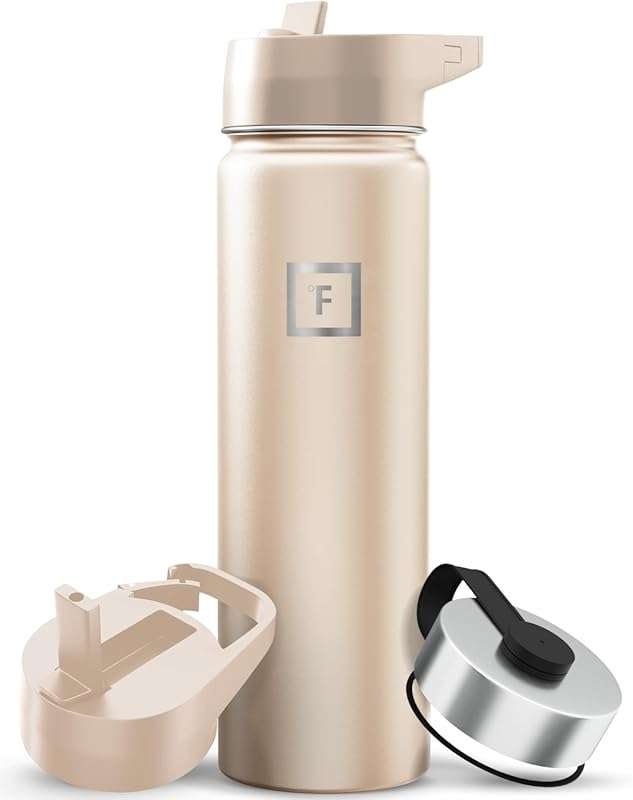 Iron Flask Insulated Stainless Steel Water Bottle with Straw, Wide Mou